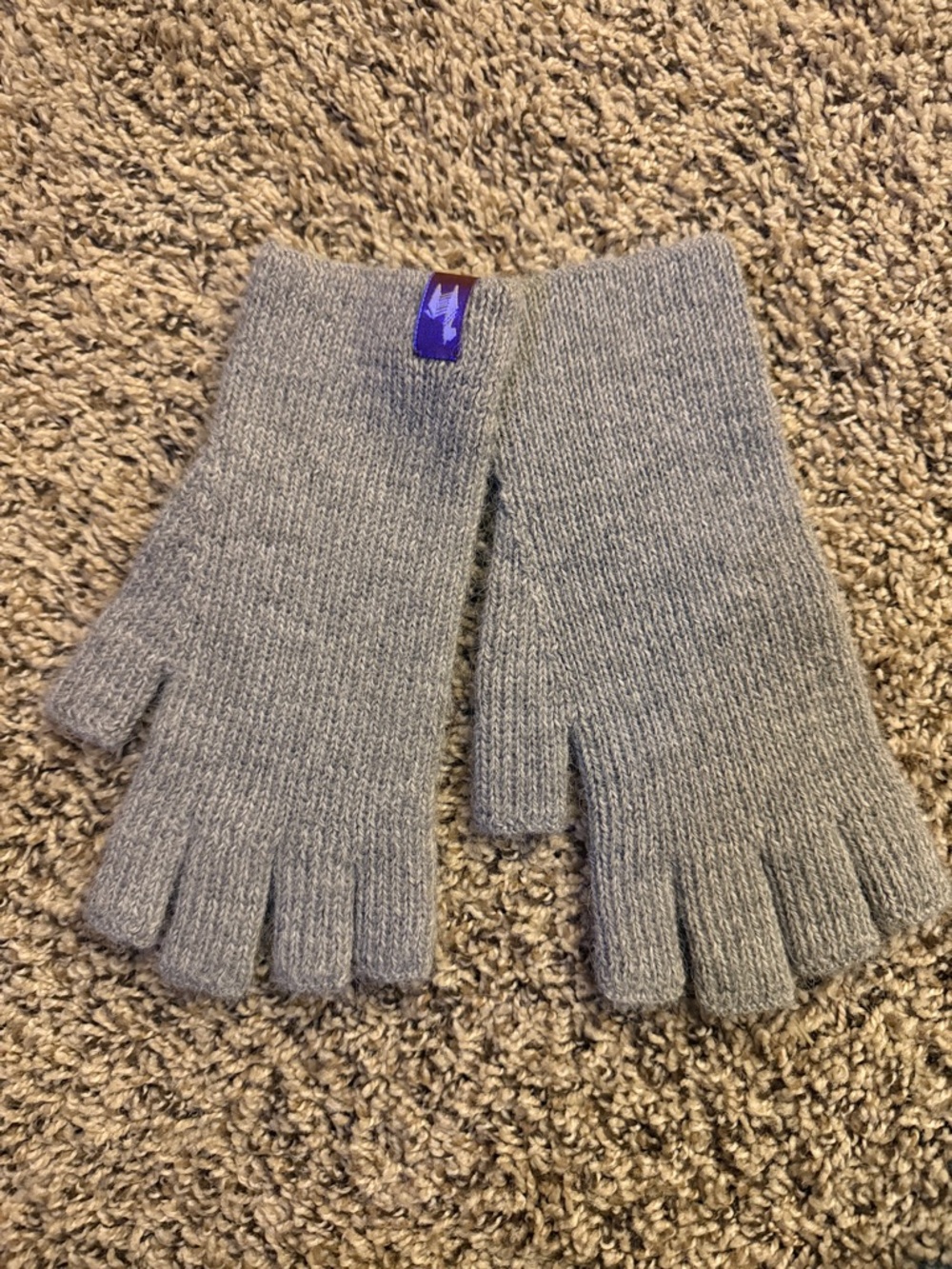 Classic Alpaca Gray Fingerless Knit Gloves 100% Alpaca